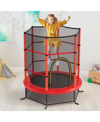 55'' Recreational Trampoline for Kids Toddler Trampoline w/ Enclosure Net
