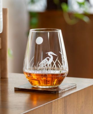 Heron Stemless Wine Tumbler 18oz - Set of 4 Glasses