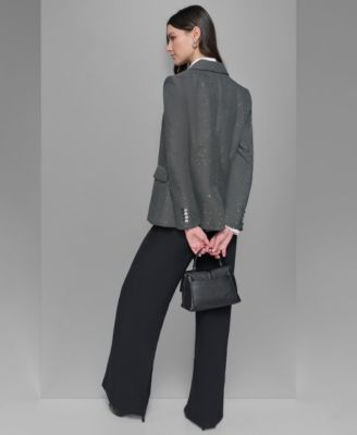 Women's Rhinestone Embellished Tweed Jacket