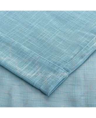 2 Piece Silver Sparkly Semi Sheer Trellis Quatrefoil Grommet Top Window Curtain Panels