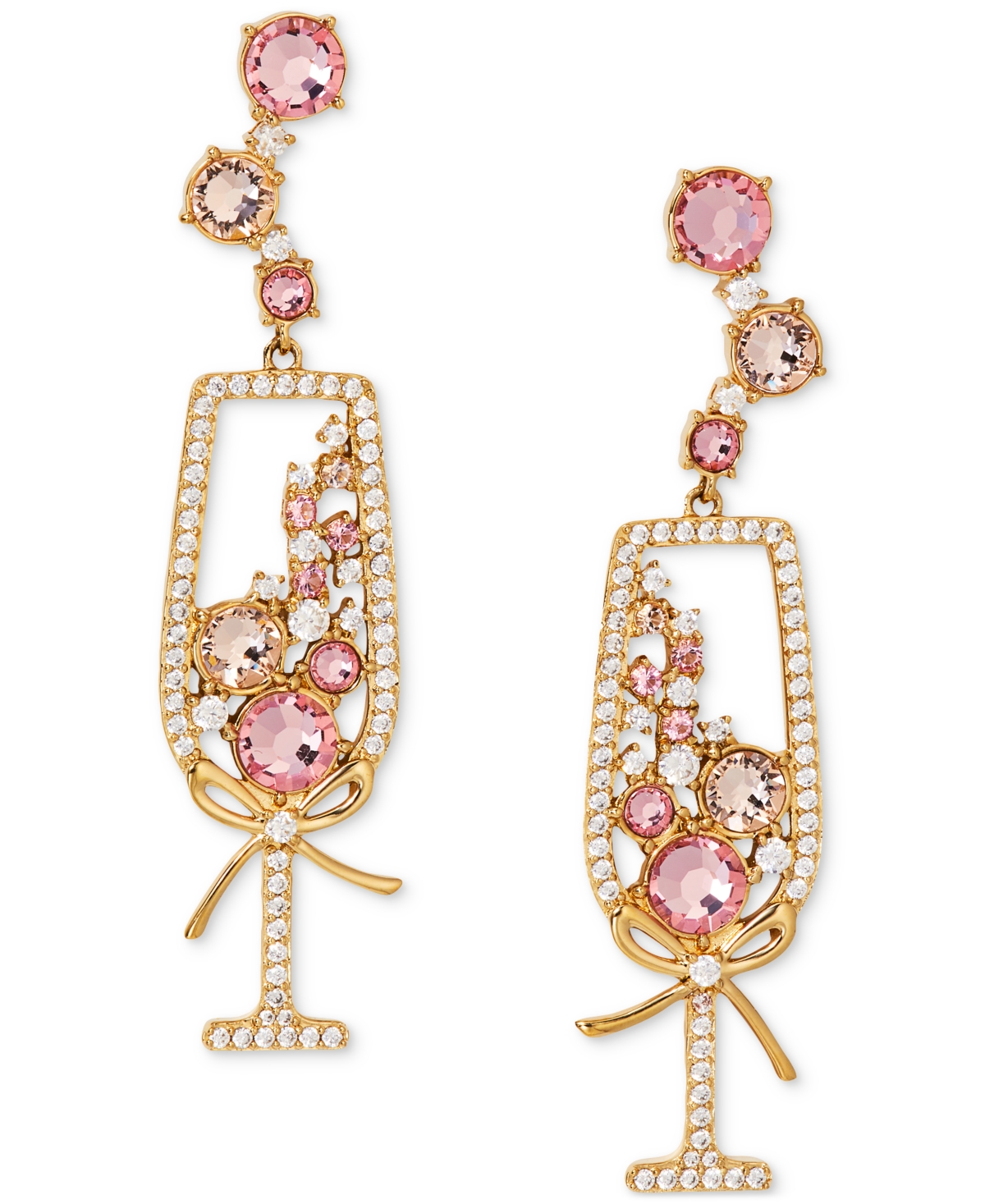 by Nadri 18k Gold-Plated Mixed Stone Champagne Glass Drop Earrings - Gold