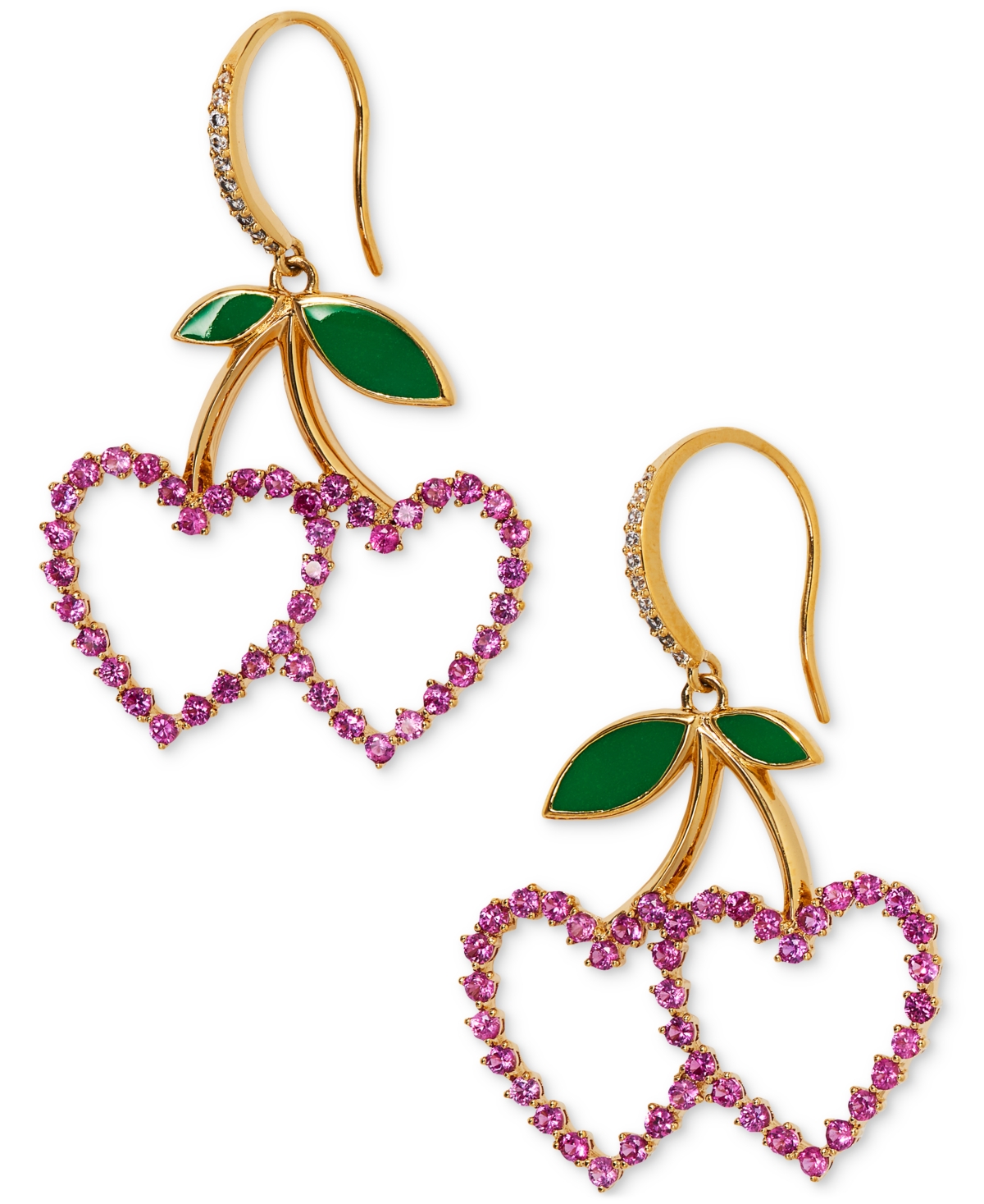 by Nadri 18k Gold-Plated Mixed Stone Cherry Hearts Drop Earrings - Gold