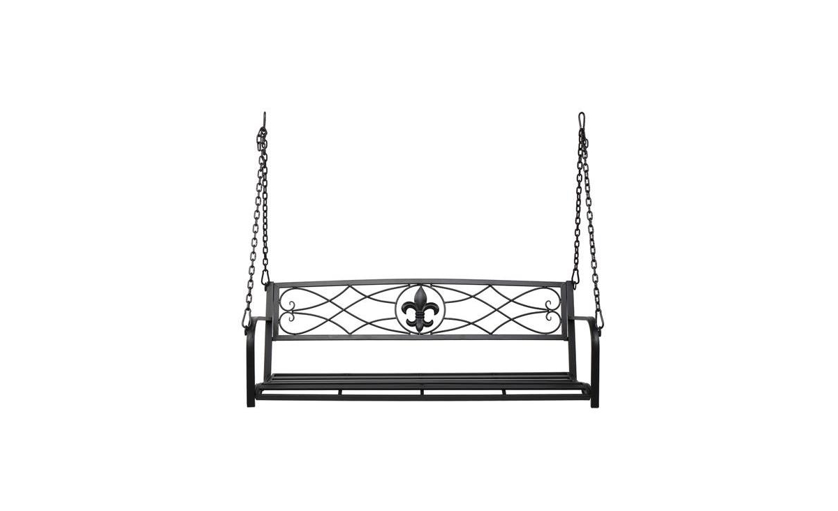 Slickblue Flat Tube Double Swing Chair with Thick Back Comfortable Seating