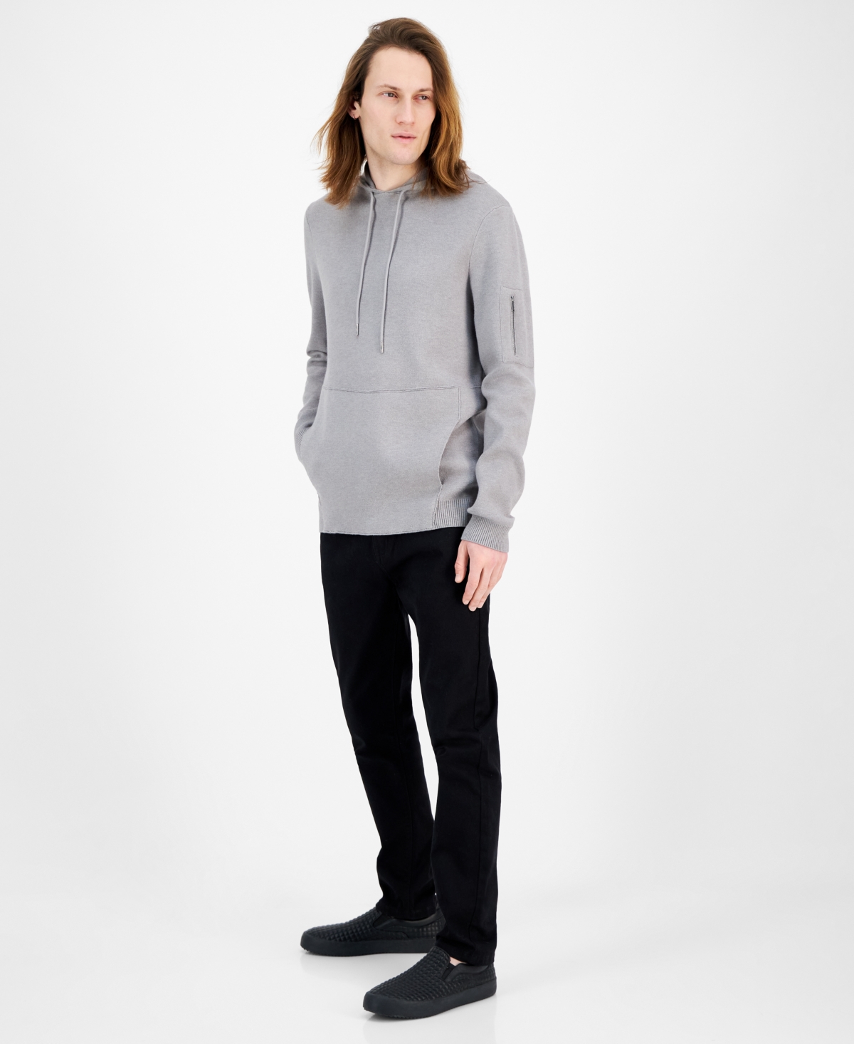 Karl Lagerfeld Paris Men's Slim Fit Long Sleeve Sweater Hoodie