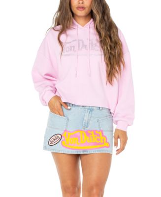 Von Dutch Women's Rhinestone-Logo Crop Hoodie - Macy's