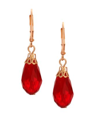 Gold-Tone Crystal Faceted Drop Earrings