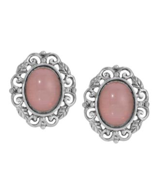 Glass Filigree Post Back Stud Earrings