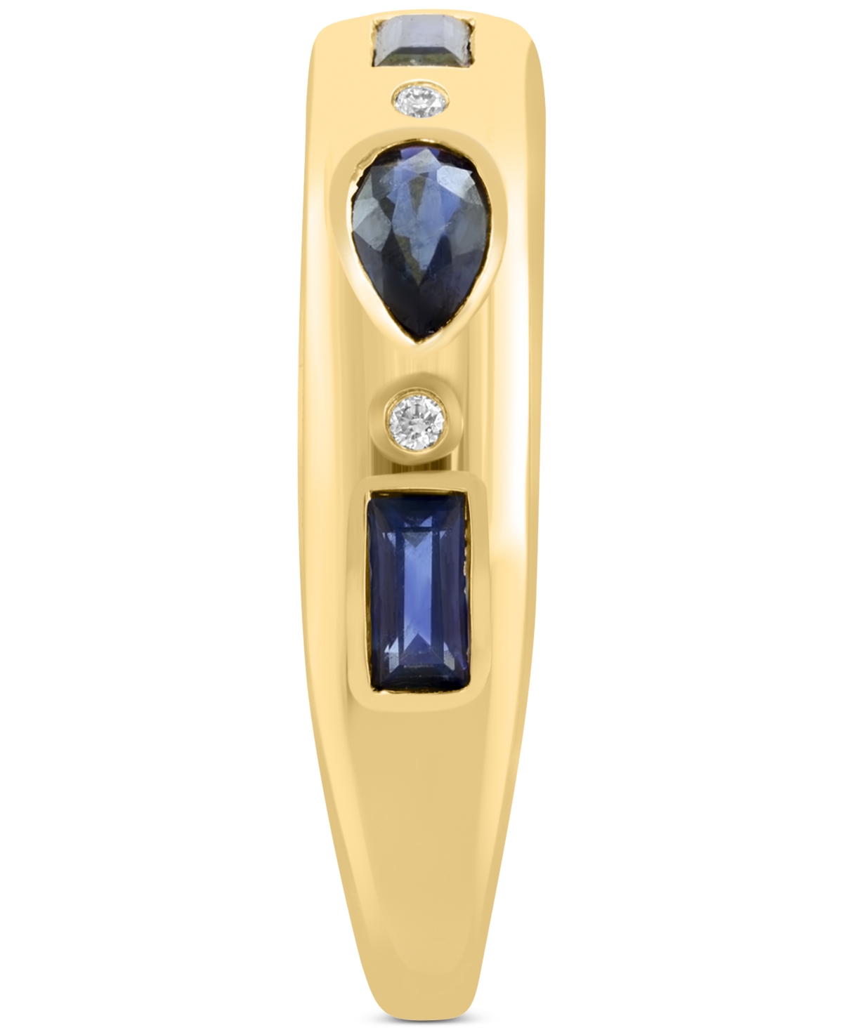 Effy Collection Effy Blue Sapphire (1 Ct. T.w.) & Diamond Accent Band Ring In 14k Yellow Gold In Sapphire