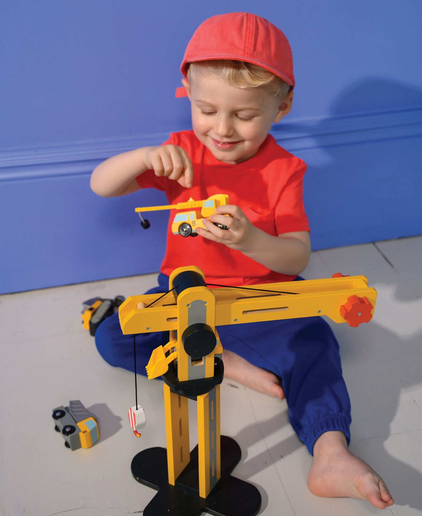 Детский игровой набор Mentari Toys Big Yellow Crane Rotating 3-Piece Construction Playset, Ages 3+ — фото 6