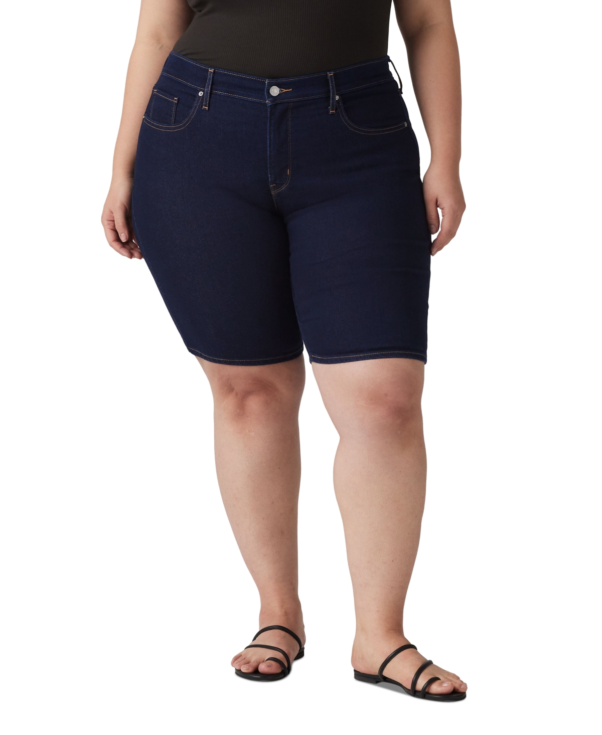 LEVI'S PLUS SIZE HIGH-RISE SHAPING BERMUDA SHORTS 