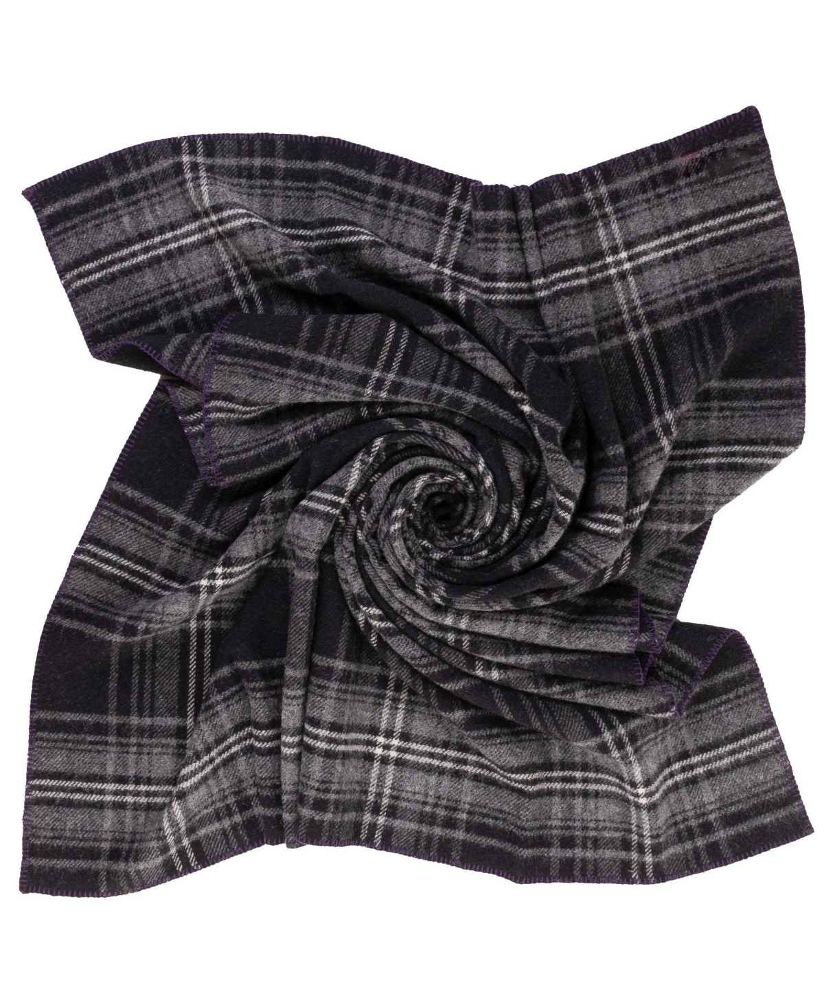 Prince Of Scots Highland Tweeds Big Throw, 59" X 80" In Black Grey