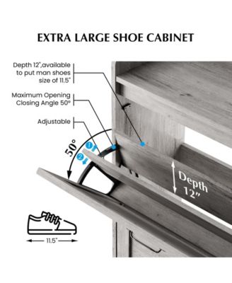 Shoe Cabinet with 4 Flip Drawers,Freestanding Shoe Storage Cabinet Organizer for Entryway,Shoe Rack Cabinet,Dry and wet Separation Shoe Organizer with Metal Legs