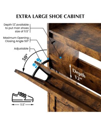 Shoe Cabinet – 4 Flip Drawers, Metal Legs, Dry/Wet Separation, Freestanding Organizer for Entryway & Home Use.