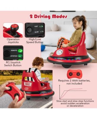12V Kids Ride On Bumper Car with Remote Control and Dual Joysticks