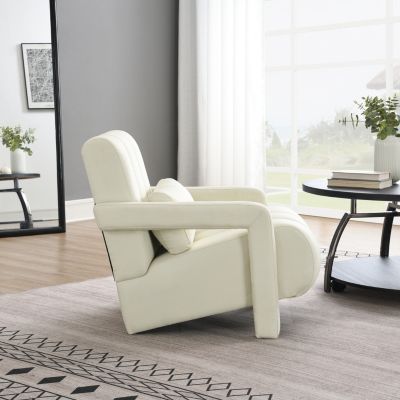 Streamdale Modern Linen Accent Chair with Pillow for Comfort