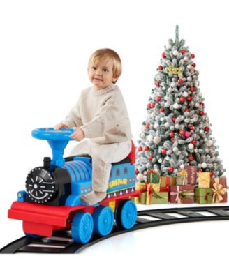 6V Electric Kids Ride On Car Toy Train with 16 Pieces Tracks