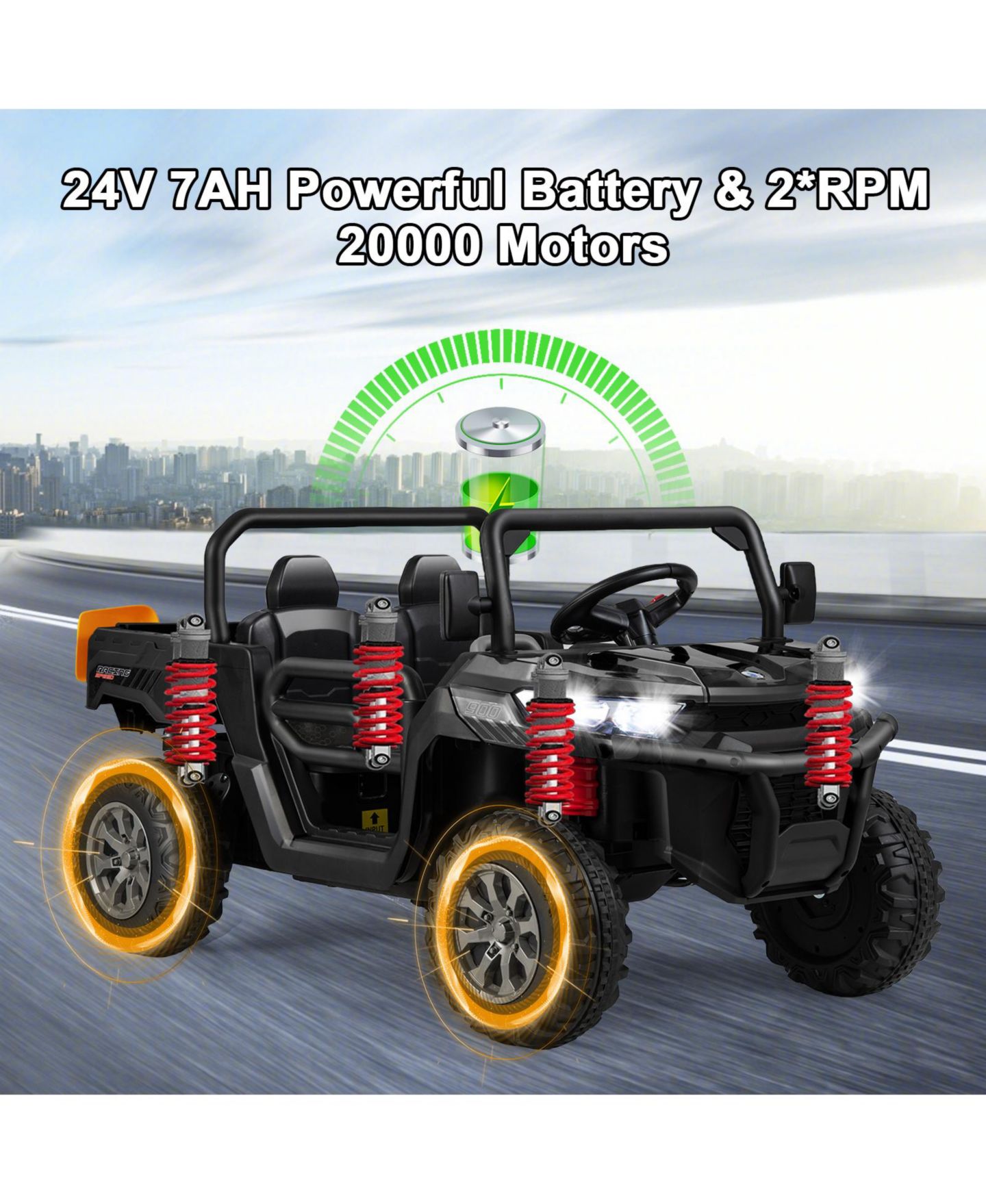 Детская игрушка HONGGE 24V 2-Seater Ride-On Dump Truck with Remote Control, Ages 3+ — фото 4