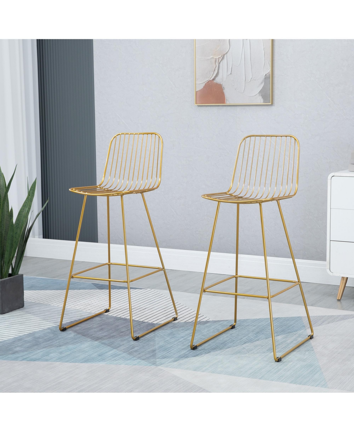 Streamdale Furniture Modern Bar Stools, Metal Wire Bar Height Barstools, 30
