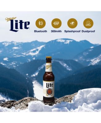 Miller Lite Glass Bottle Shaped Bluetooth Speaker with Acrylic Case and LED Lights