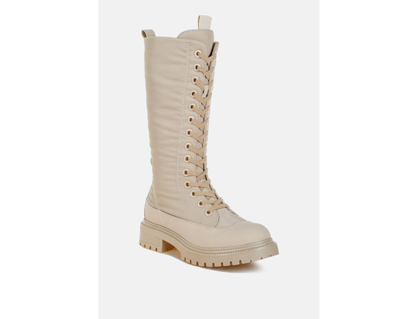 Женские ботинки London Rag Argi Anti-Skid Lace-Up Combat, цвет: Бежевый гладкий — фото 1
