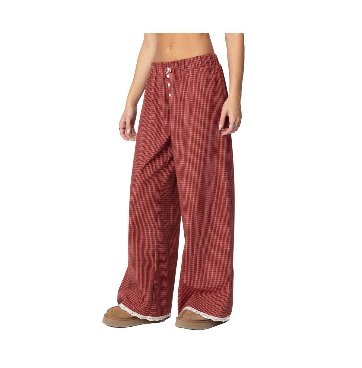 Edikted Women's Dakota Plaid Pants