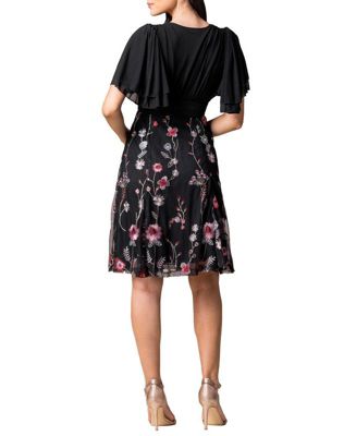 Women's Lillian Embroidered Mesh Midi Cocktail Dress