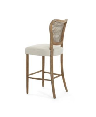Vintage Cane-Detailed Bar Stool: Comfort and Elegance United Set of 2