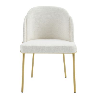 Modern Dining Chairs Set of 2, White and Brown, Comfort and Style