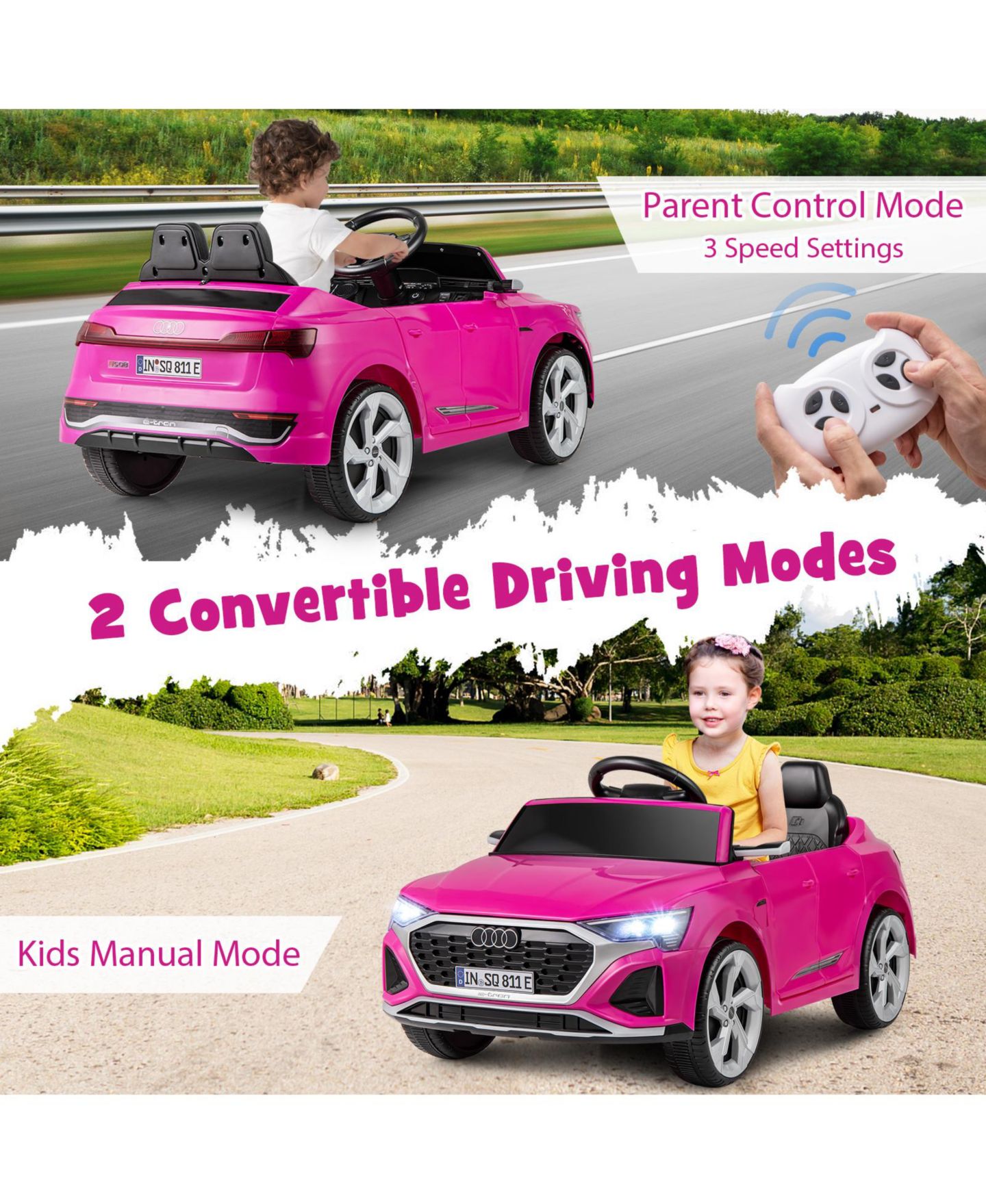 Детская игрушка HONGGE 12V Kids Ride-On Car Licensed Audi SQ8 with Remote Control, 3 Speeds — фото 10