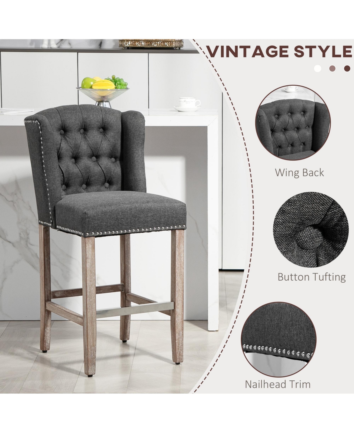 Streamdale Furniture Counter Height Bar Stools Set of 2, 27
