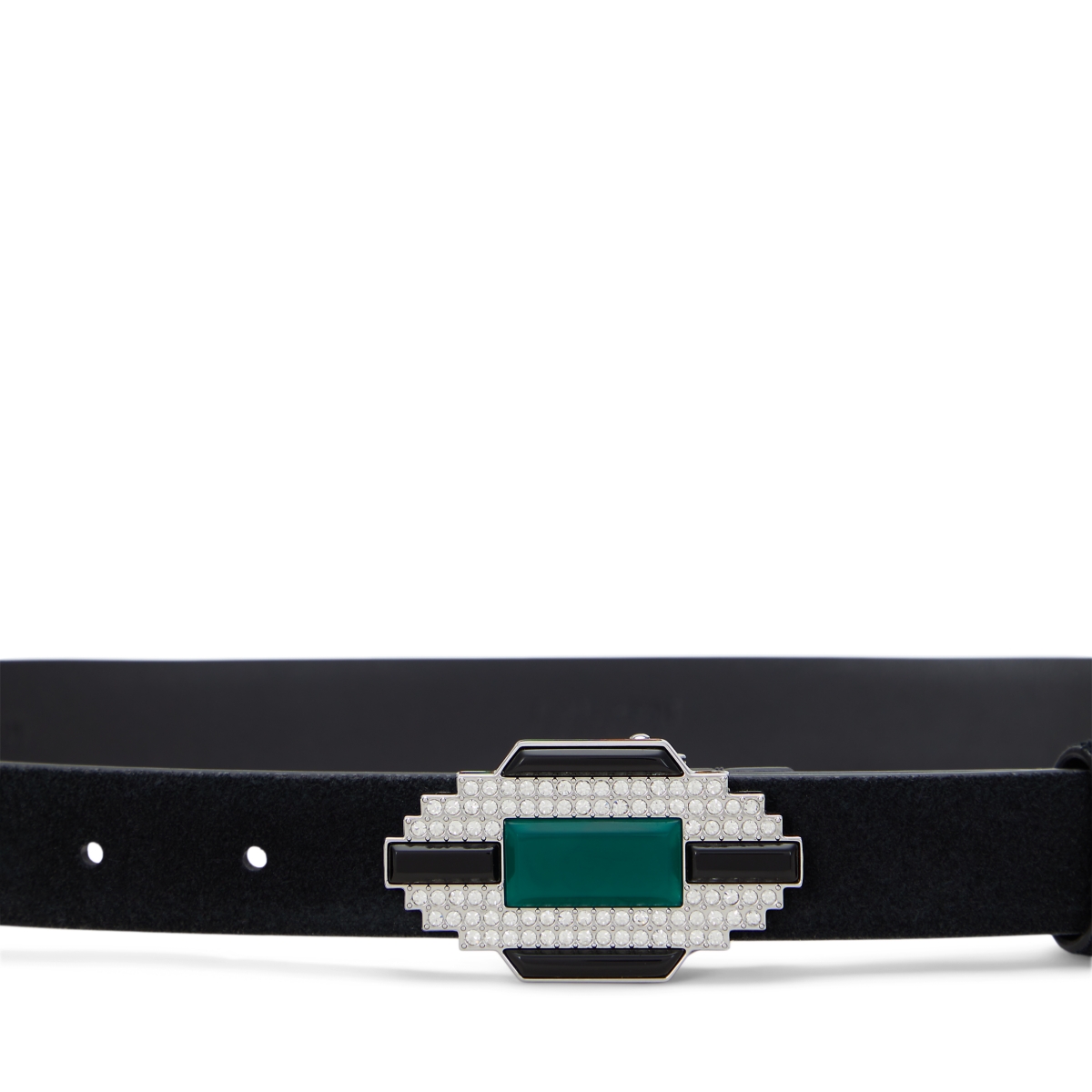 Lauren Ralph Lauren Women's Embellished-Buckle Suede Belt