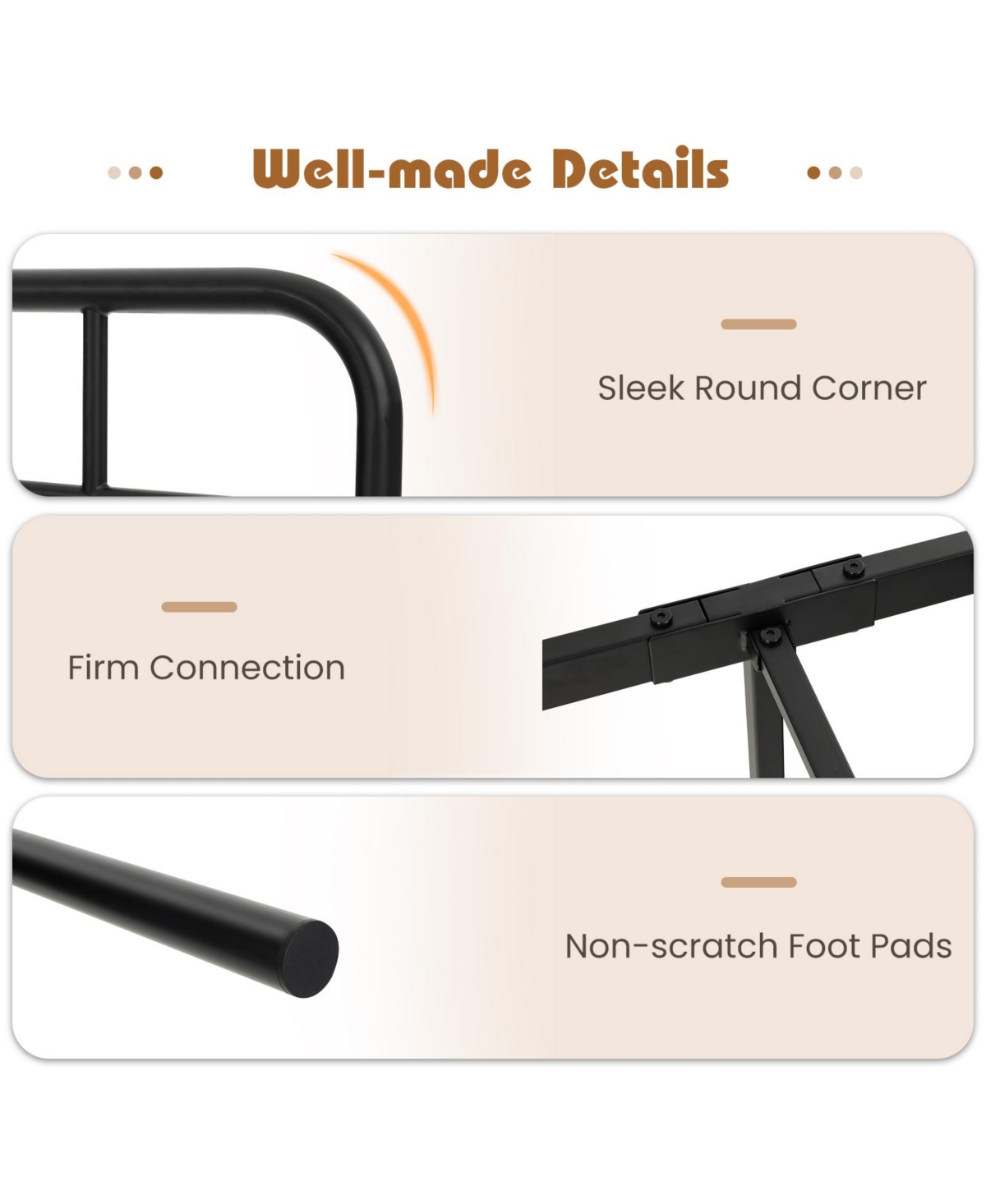 Sugift Twin Size Bed Frame with Industrial Headboard