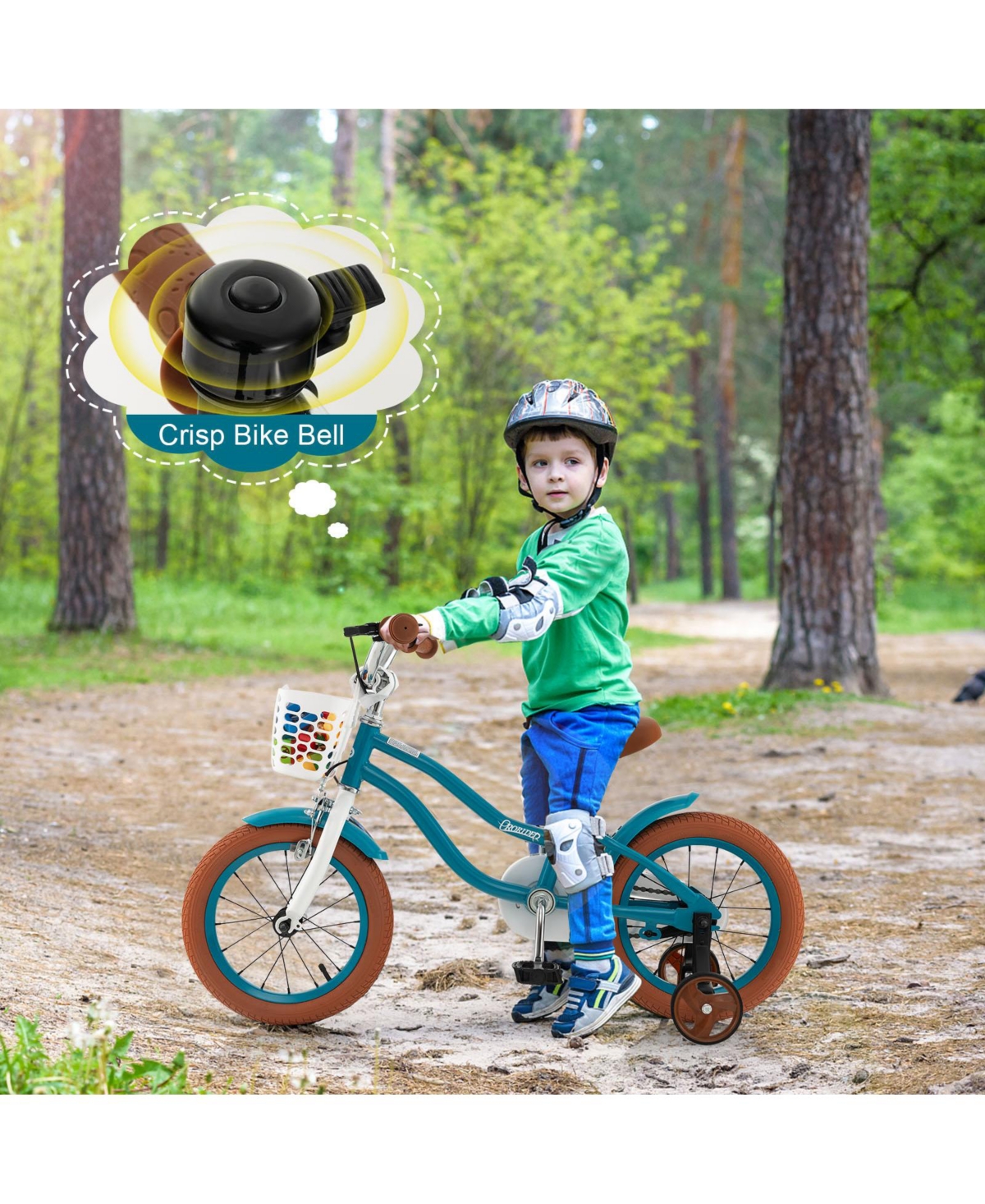 Sugift Inch Kids Bike Adjustable with Removable Basket for 3-4 Years Old-12 inches