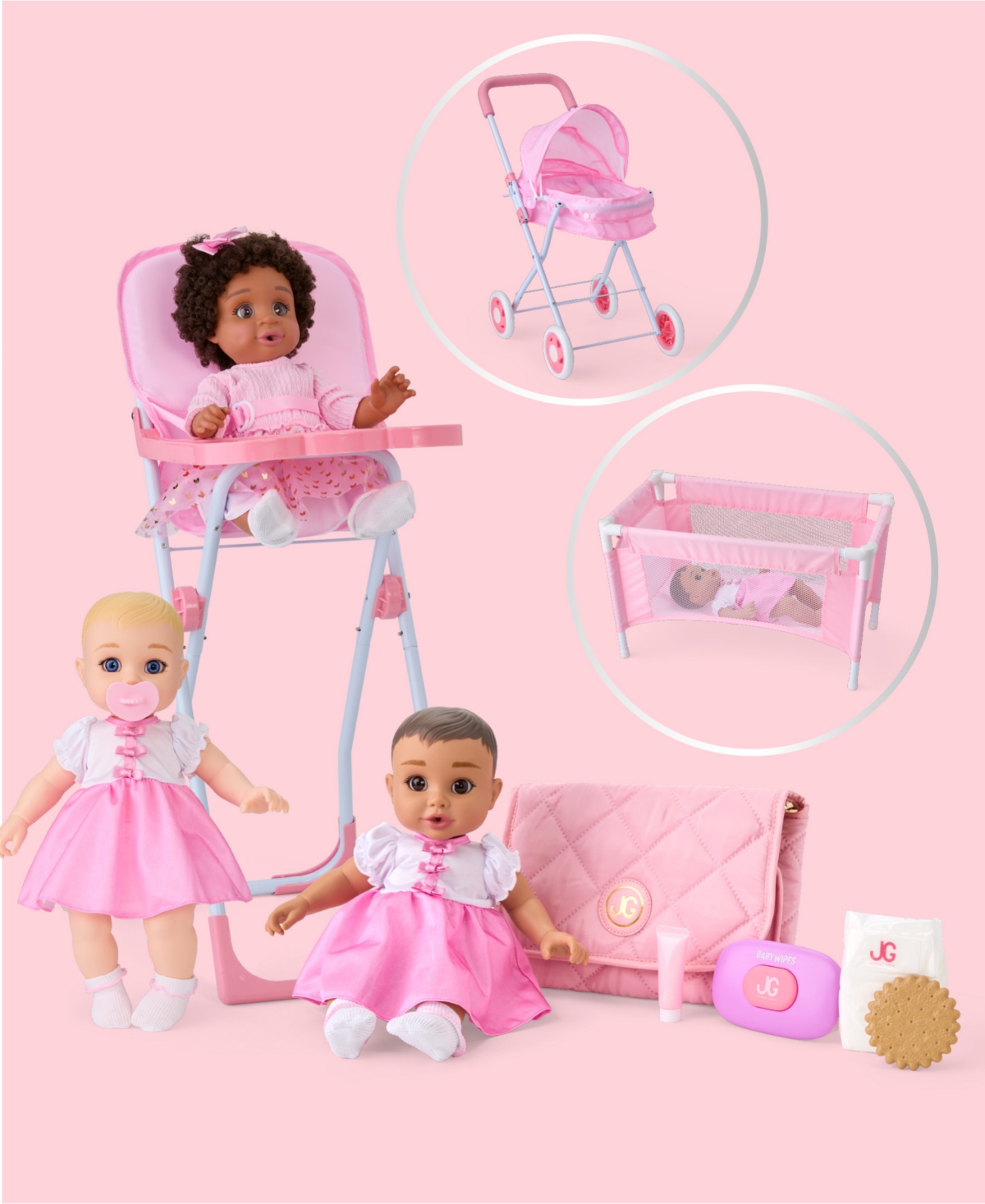 Journey Girls Doll Crib Baby Doll Accessory, Created For Macy's In Light,pastel Pink