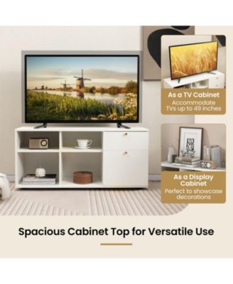  42.5"  Metal Storage Cabinet TV Console Cabinet with 2 Drawers and 4 Cubes for Entryway