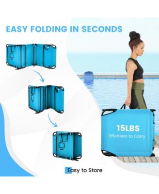 Beach Chaise Lounge Chair with Face Hole and Removable Pillow-Turquoise