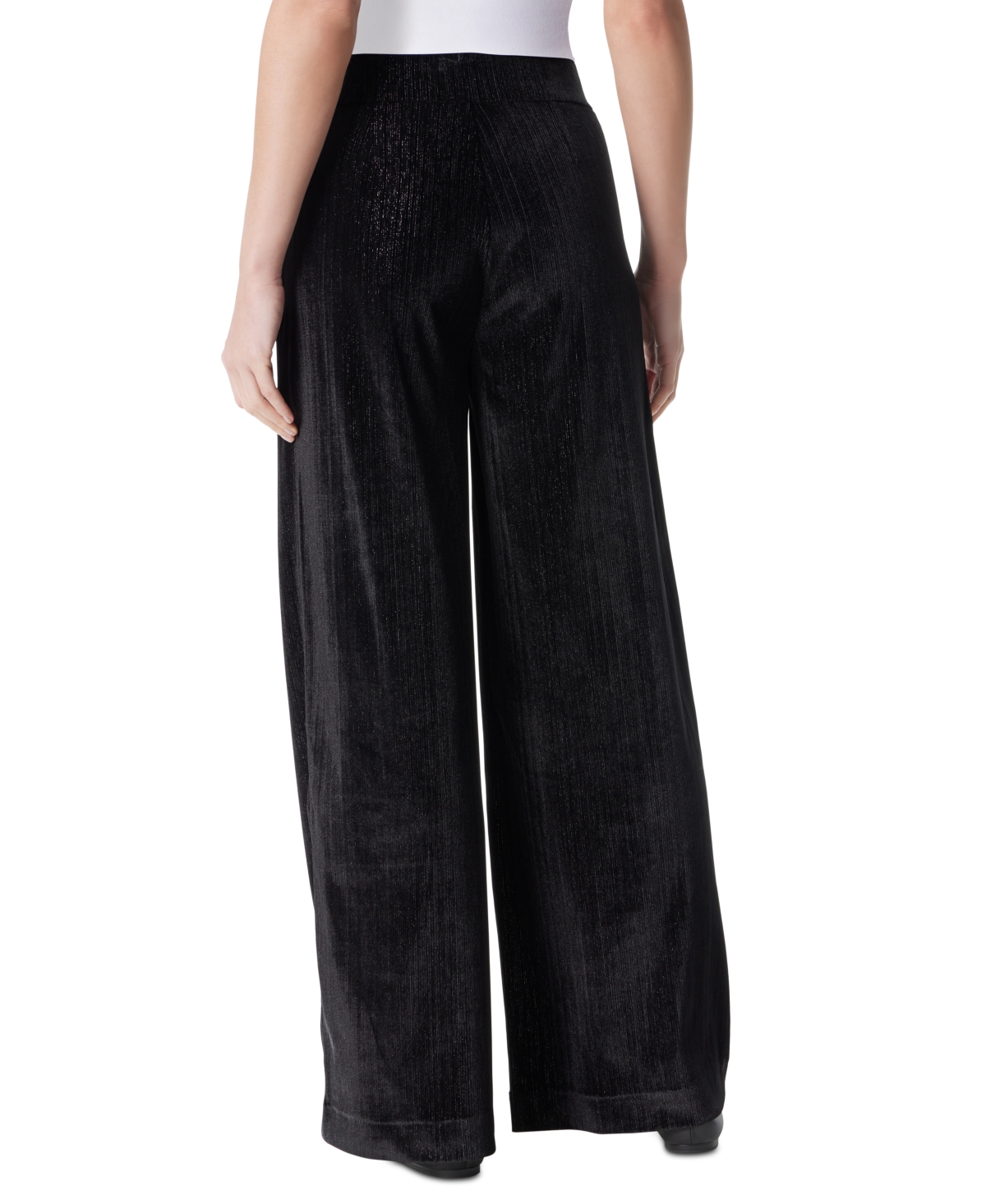 Gloria Vanderbilt Women's Shape Effect Metallic Wide-Leg Pants -silver