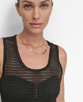 Women's Mesh Maxi Dress Swim Cover-Up 