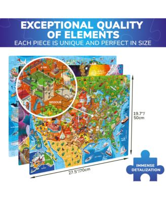 3 Pack Puzzles for Kids Ages 8-10 and Adults - World, USA Map & Space