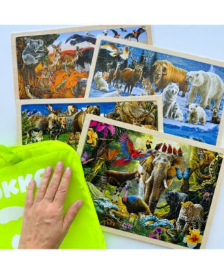 4x36 Realistic Wooden Montessori Puzzles for Kids Ages 4-6