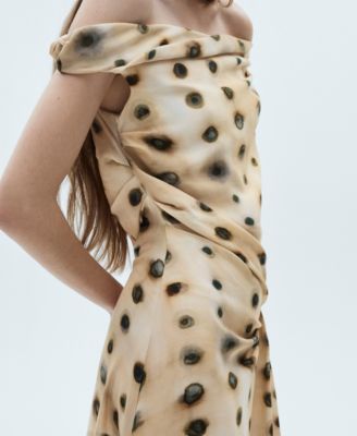 Women's Polka-Dot Asymmetrical Dress