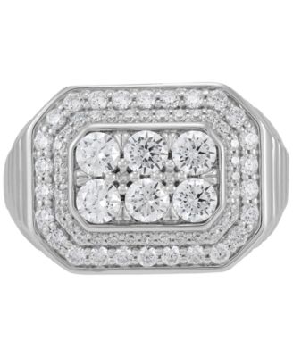 Men's Lab Grown Diamond Halo Octagon Cluster Ring (2 ct. t.w.) in 10k White Gold