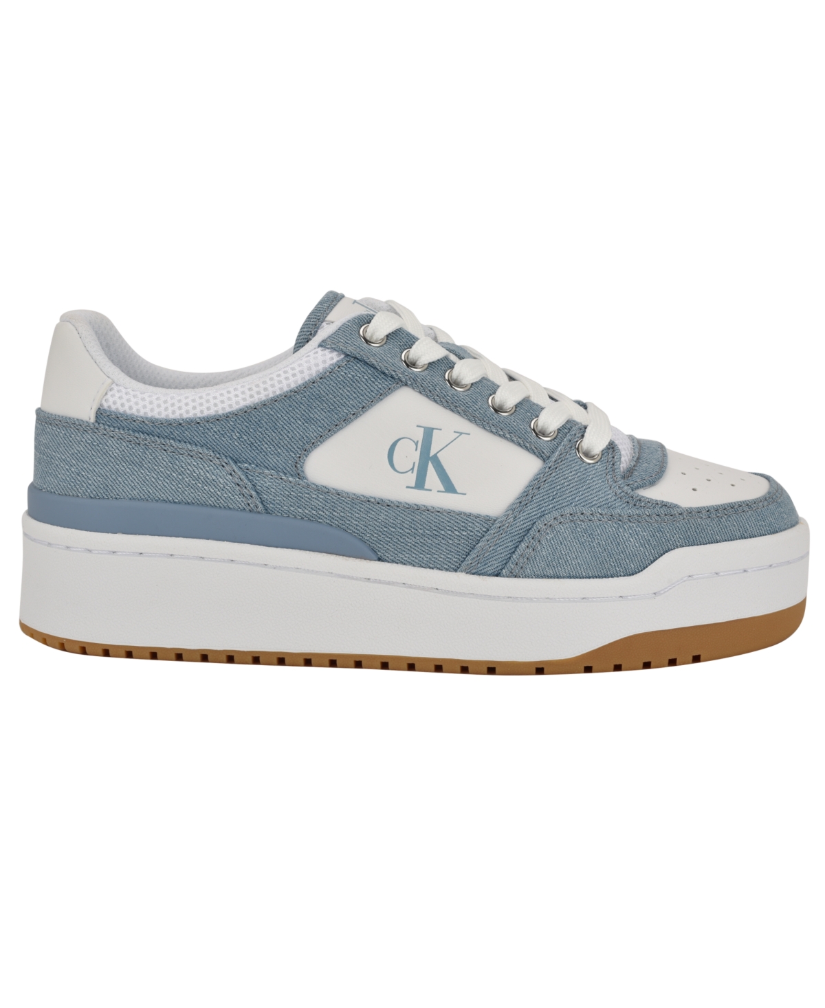 Calvin Klein Women's Alondra Casual Lace-up Sneakers In Medium Blue Denim