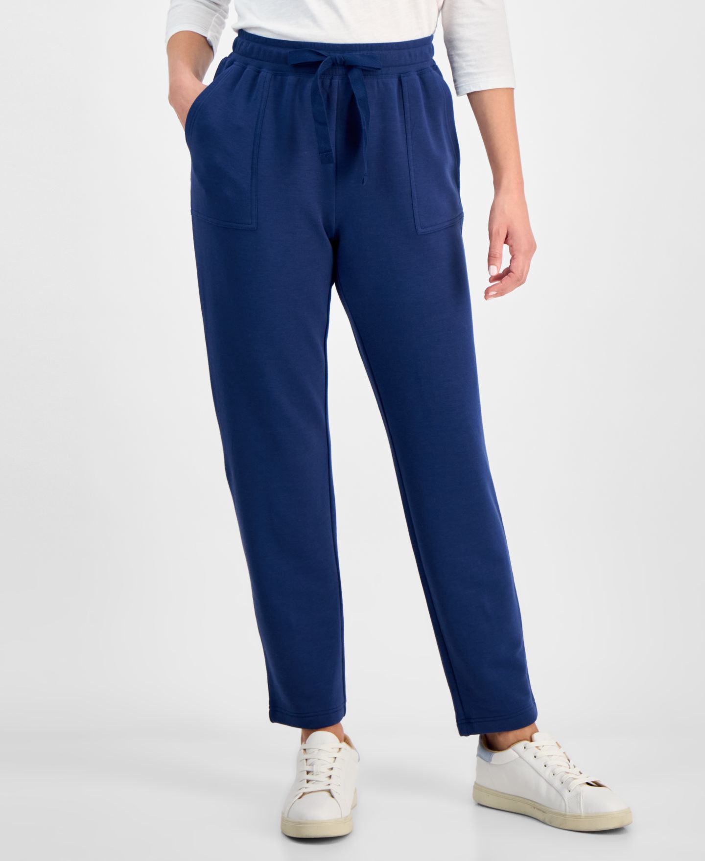 Женские брюки Style & Co Petite LuxLounge Fleece, цвет: Тёмный синий — фото 1