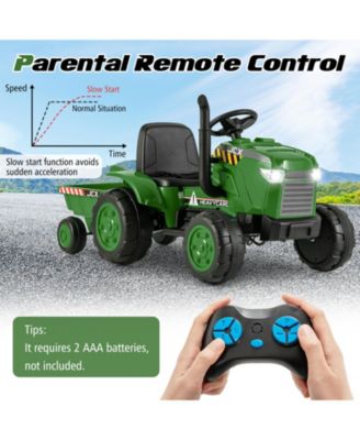 12V Kids Ride-On Tractor with Trailer and Remote Control