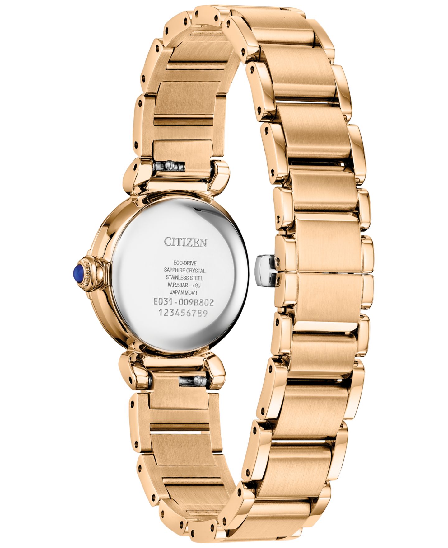 Женские часы Citizen Eco-Drive Diamond (1/6 ct. t.w.) Rose Gold-Tone Stainless Steel Bracelet Watch 26mm — фото 4