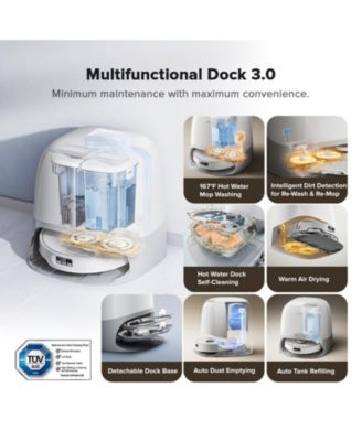 Qrevo Curv Robot Vacuum and Mop with Intelligent Dirt Detection, 18,500Pa Suction, Zero-Tangling, DuoDivide Main Brush, FlexiArm Arc Side Brush, FlexiArm Mop, AdaptiLift Chassis, Hot Water Auto Mop Washing &amp; Drying, Self-Emptying