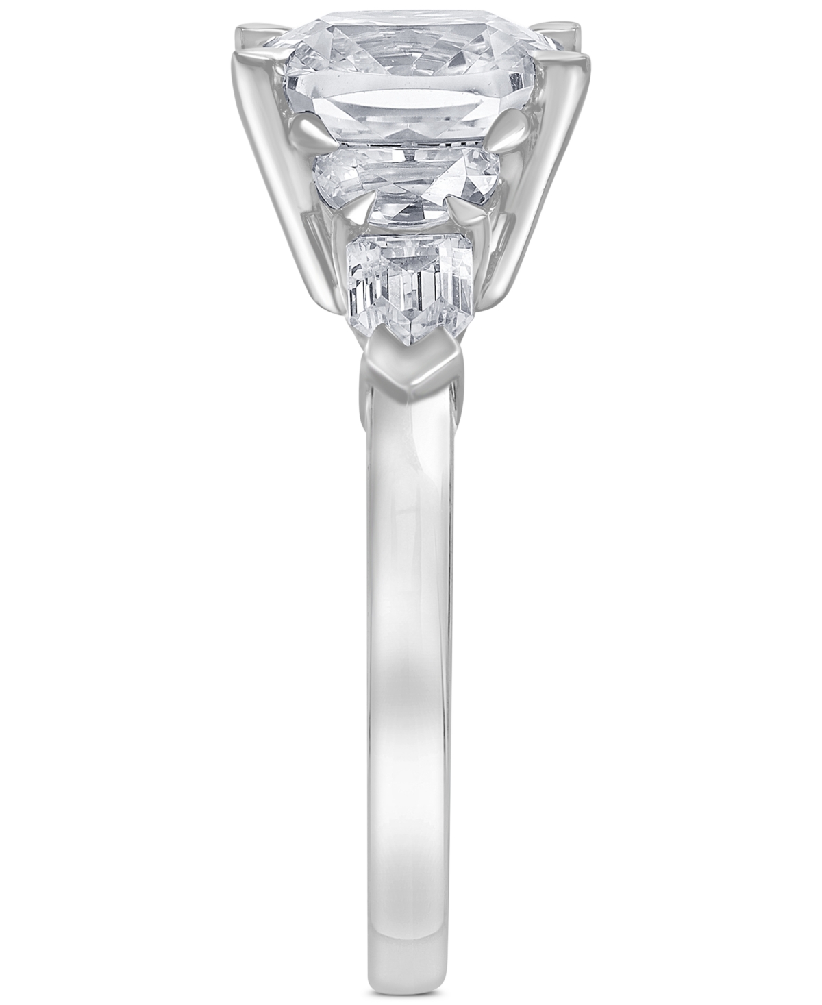 Badgley Mischka Igi Certified Lab Grown Diamond Cushion-cut Five Stone Engagement Ring (3-3/4 Ct. T.w.) In 14k White In White Gold