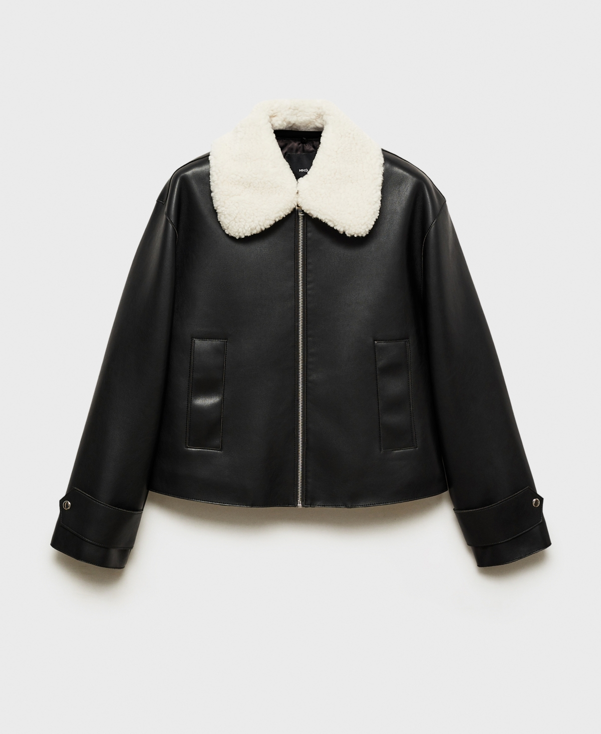 Mango Women's Detachable Sheepskin Collar Jacket