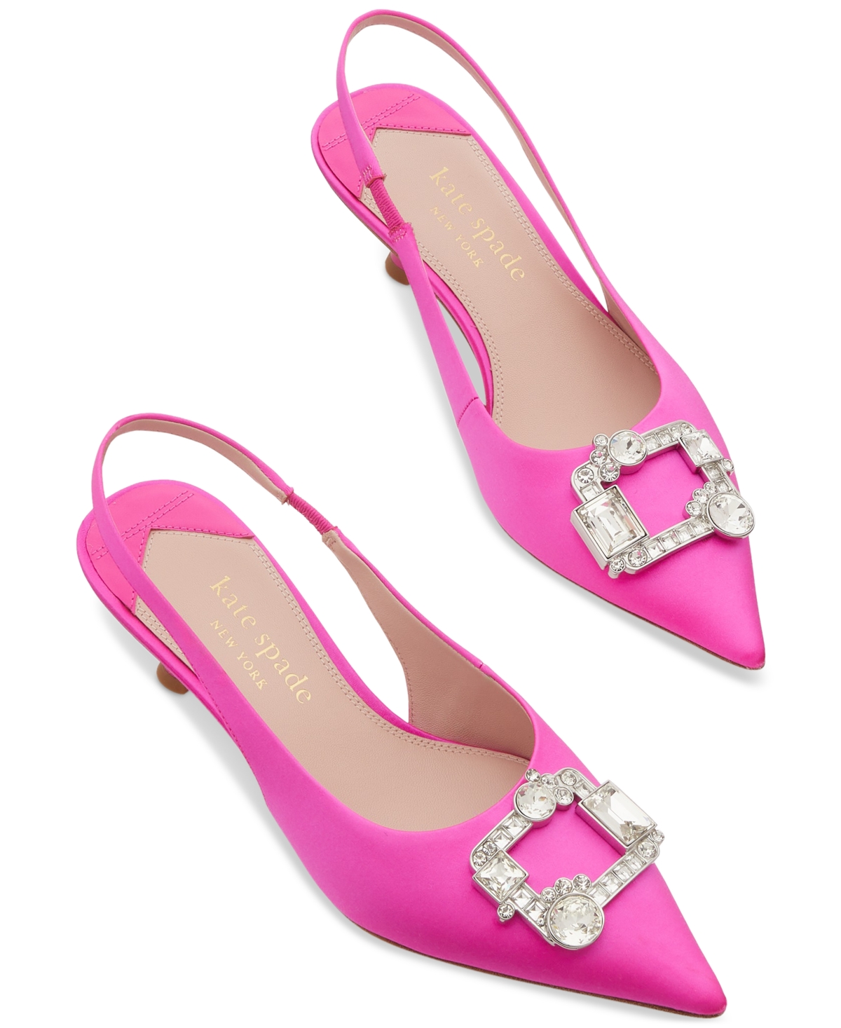 Kate Spade New York Renata Slingback Pointed Toe Kitten Heel Pump In Vivid Snapdragon